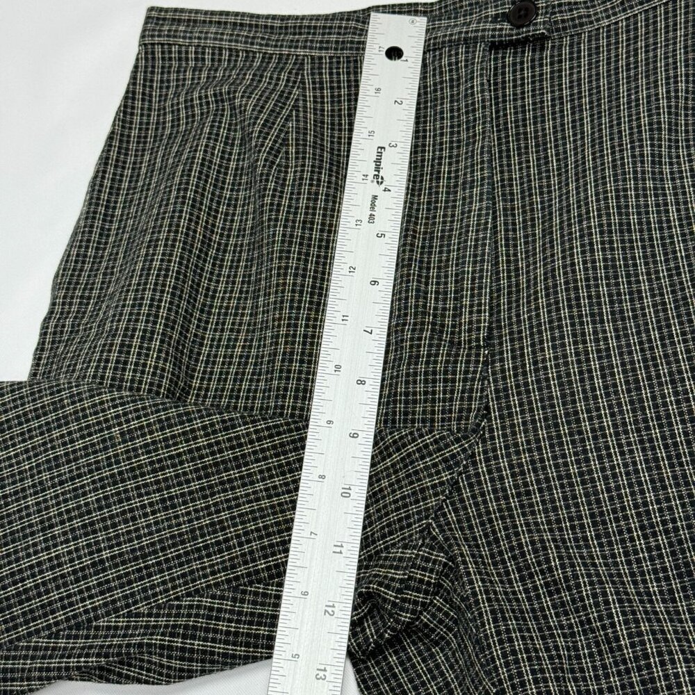 Talbots High-Waisted Tattersall Plaid Work Pants Black/White Size 12P - Picture 8 of 14